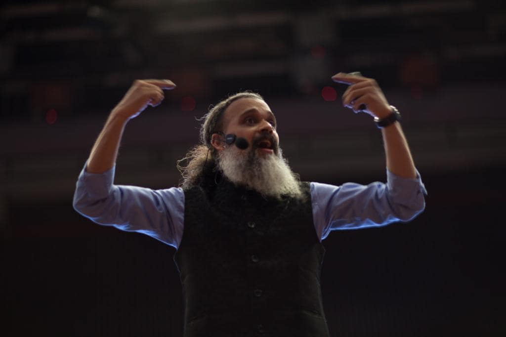 Harrish Sai Raman on Stage for Seminar Image description